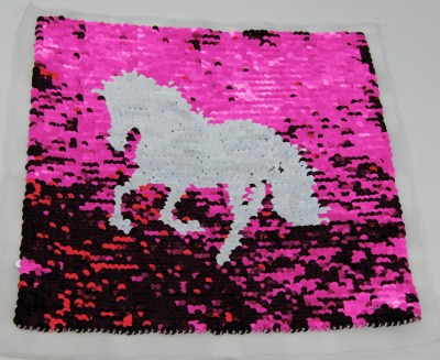 Pferd pink /weiss und silber / schwarz zum aufnähen
