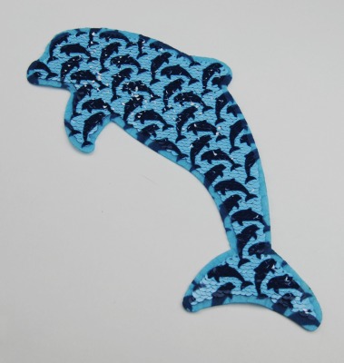 Delfin türkis/blau/dunkelblau zum aufnähen
