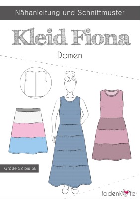 Schnittmuster Papierschnitt Mehrgrössenschnitt Fiona Damen von Fadenkäfer Kleid Gr. 32 - 58