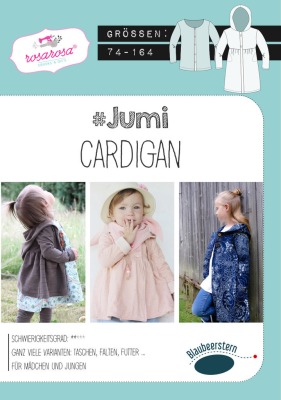 40159 Schnittmuster Papierschnitt Mehrgrössenschnitt Jacke Cardigan Jumi Kids von rosarosa gr. 74