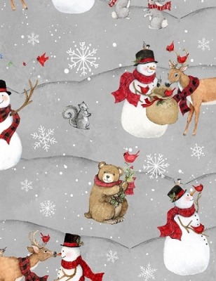 8055-4 Wilmington Prints Design by Susan Winget Nose to Nose Weihnachten Christmas Winter Schnee