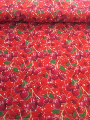 60595 Jersey Stretch Kirschen Cherry Sommerzeit