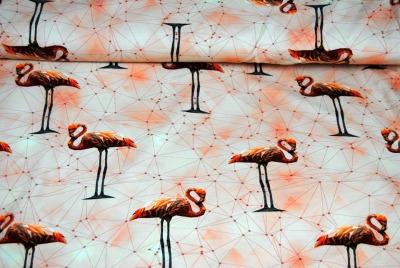 60826 Jersey Stretch Digitaldruck Flamingo apricot
