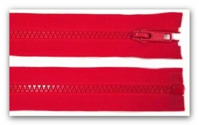 20220 Reißverschluss 55cm rot teilbar für Jacken