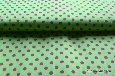 5040 apfelgrün Baumwolle Stoff pink Punkte Dots