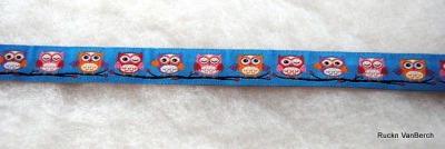 3324 Webband Eule Owl blau 15mm