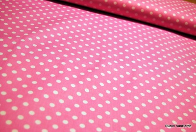 5849 rosa Baumwolle Stoff weiß Punkte Dots