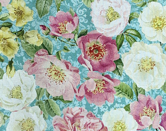 US5187-9 Baumwolle Stoff La vie en Rose Michael MIller Flower Rose Vintage