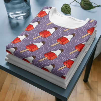 T-Shirt Brilliance Edition Bio Stoff Rakete-Glace Purple - Stoffdesign von Katzengold