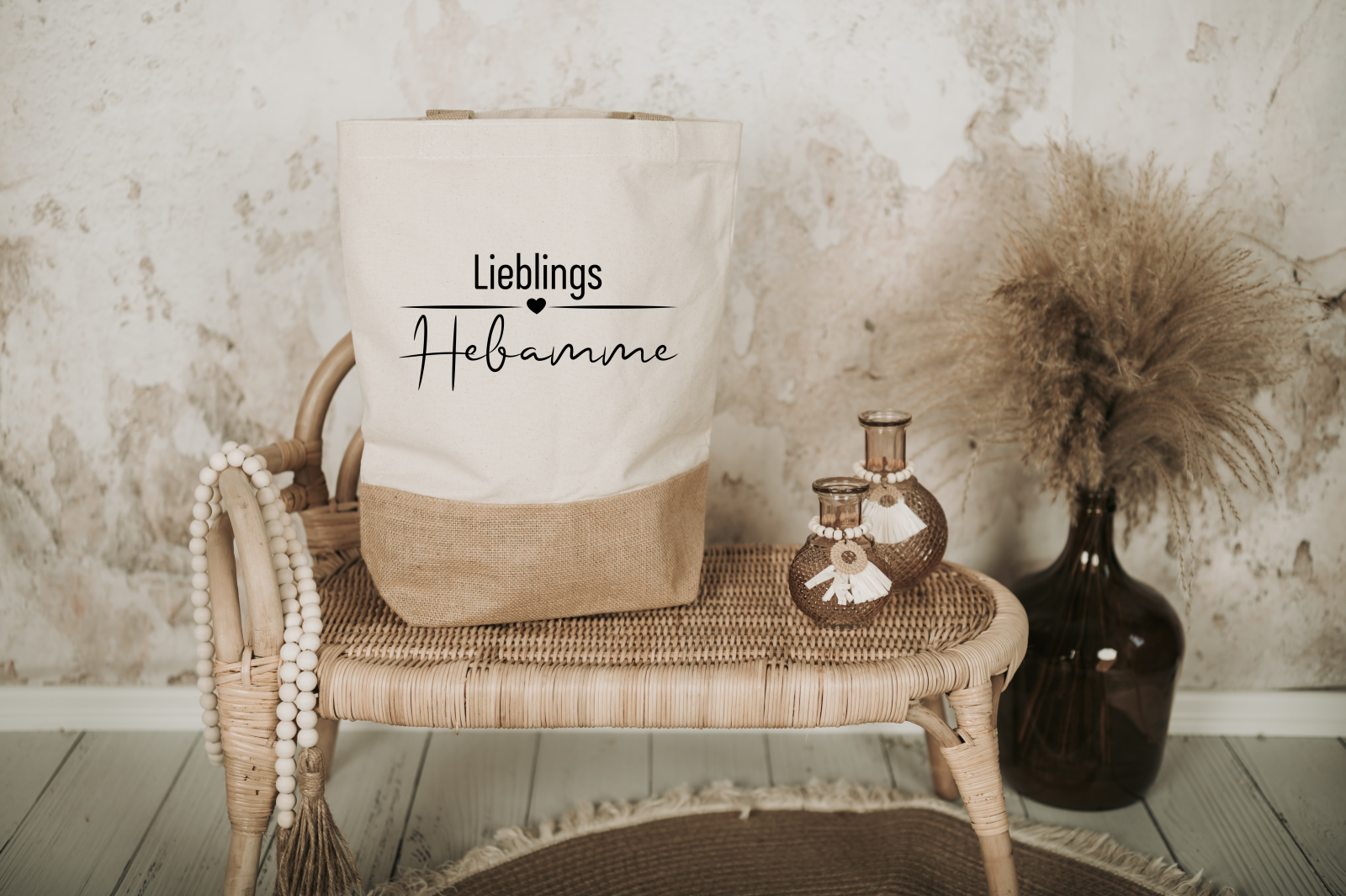 Tasche Lieblings Hebamme. Jutetasche mit Baumwollanteil, Abschiedsgeschenk, Geschenk, Hebamme,