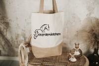 Tasche Pferdemädchen. Jutetasche mit Baumwollanteil, Geschenk, Dankeschön, Accessoires,