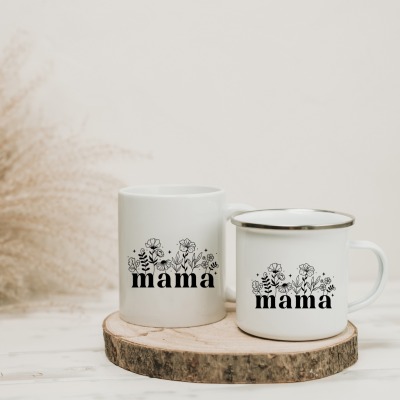 Tasse für Mama Flower I Keramiktasse I Emaille Tasse I Geschenkidee I Dankeschön I Geburtstag I