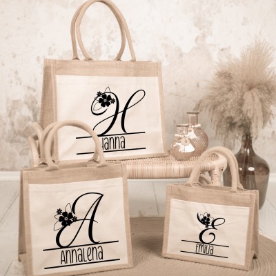 Personalisierte Tasche I Tragetasche I Shopper I Jutetasche I Einkaufstasche I Geschenk, Geburtstag,