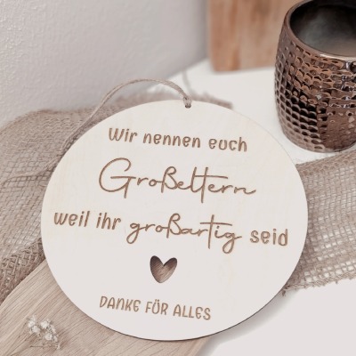 Holzschild Großeltern - großartige Großeltern| Holzschild| Dankeschön| Geschenkidee für Oma und