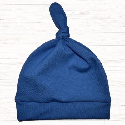 Knotenmütze Erstlingsmütze Babymütze Farbe Blau - verschiedene Größen verfügbar auf