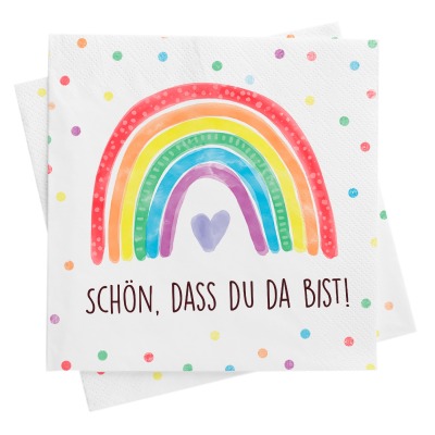 Regenbogen Servietten - Für dein kunterbuntes Fest