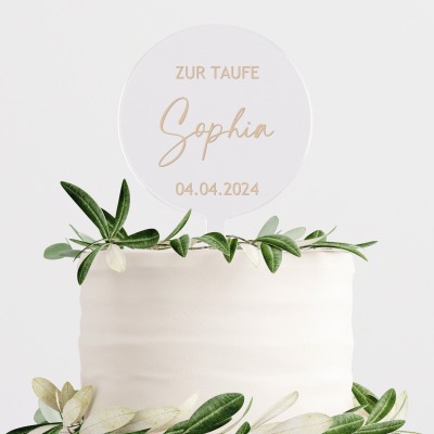 CAKETOPPER PERSONALISIERT | TAUFE - Cake Topper zur Taufe, personalisiert