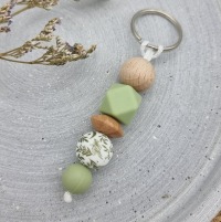 Keychain Floral print green 2