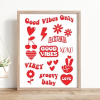 Bügelbilder Set mit tollen Motiven, good vibes only, xoxo und vielen anderen 3