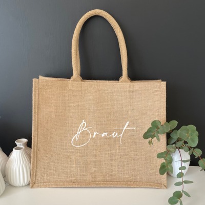 Jutetasche Braut und Team Braut, eine schöne Geschenkidee - Schöne Geschenkidee für den JGA und