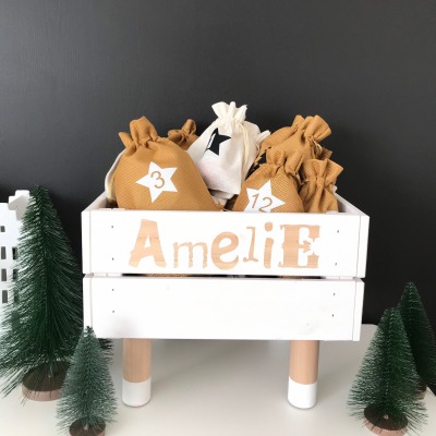 Adventskalender Zahlen zum Aufbügeln, Bügelbilder DIY - Kreiere deine Adventskalendersäckchen