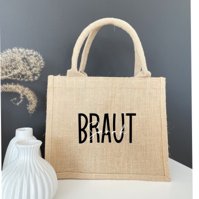 Kleine Tasche BRAUT mit Name personalisiert