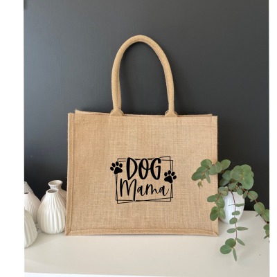 Jutetasche Dog Mama, schöne Geschenkidee zum Geburtstag - Tolle Jutetasche für Hundemamas