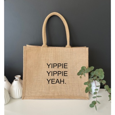 Jutetasche YIPPIE YIPPIE YEAH , Shopper - Schöne Statement Tasche