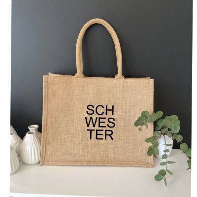 Jutetasche Schwester, auch Lieblingsschwester - Eine schöne Geschenkidee zum Muttertag oder Geburts