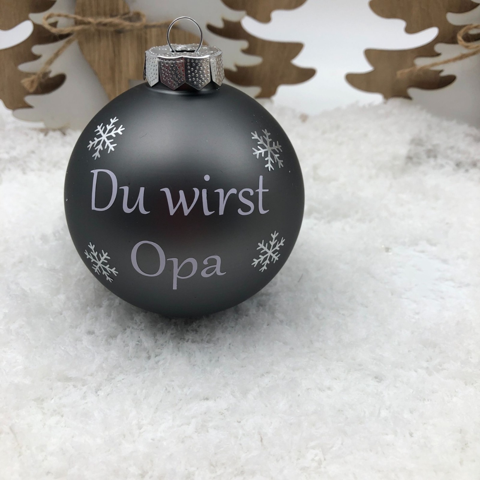 Du wirst Opa, Christbaumkugel aus Glas 8 cm inkl. weihnachtlicher Geschenkbox 4