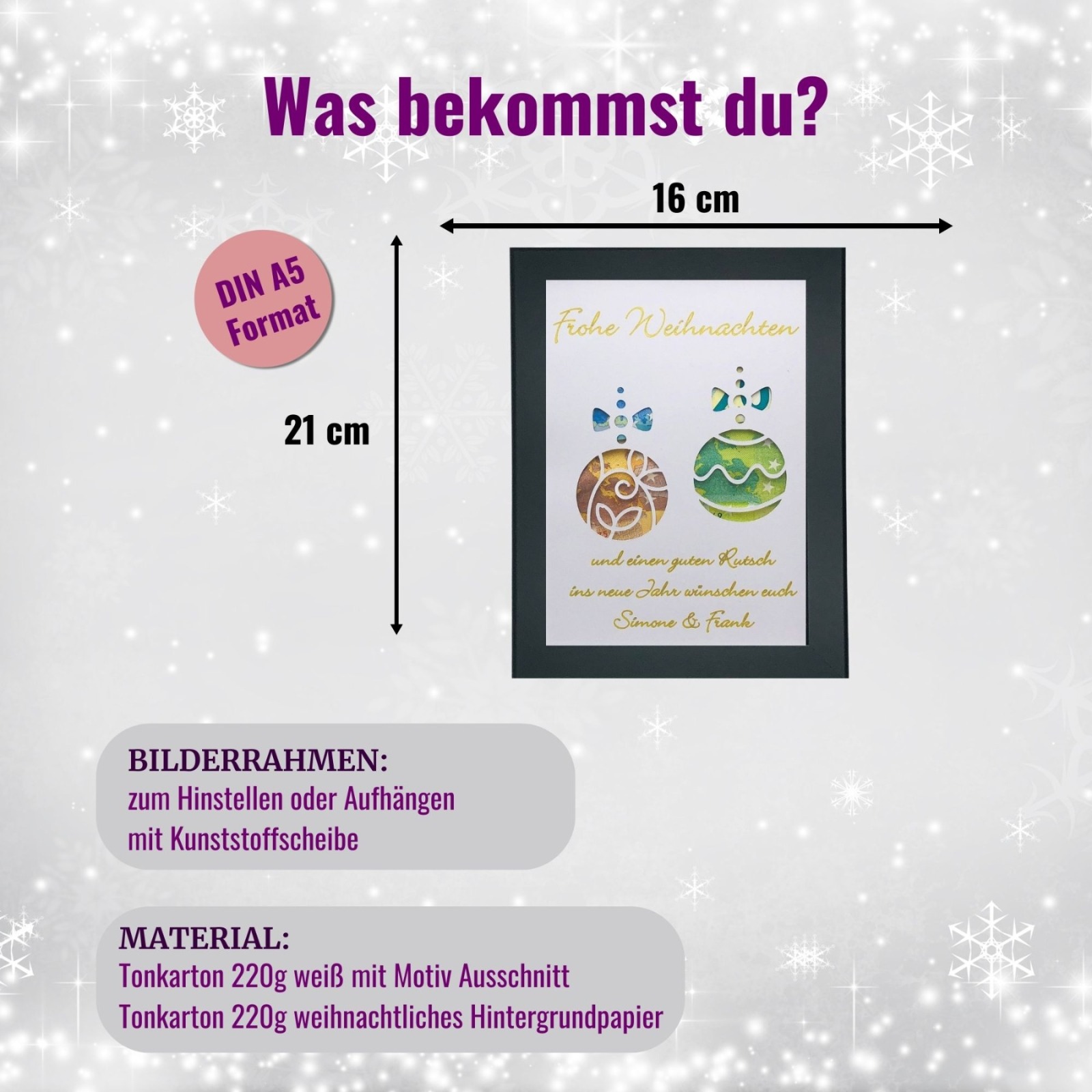 Geldgeschenk Weihnachten personalisiert, Weihnachtsgeschenk Ideen, weihnachtliches