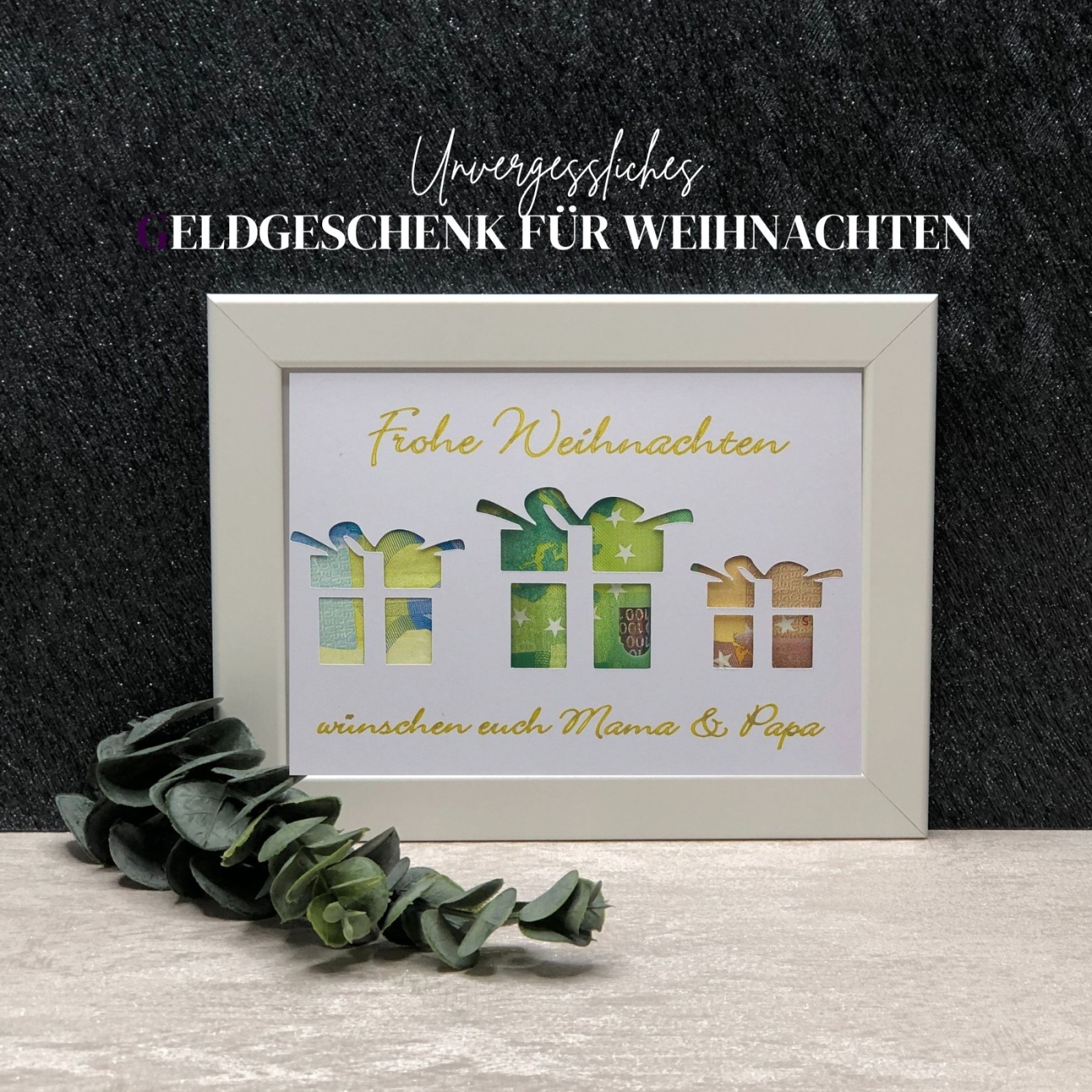 Geldgeschenk Weihnachten personalisiert, kreatives Weihnachtsgeschenk, weihnachtliches