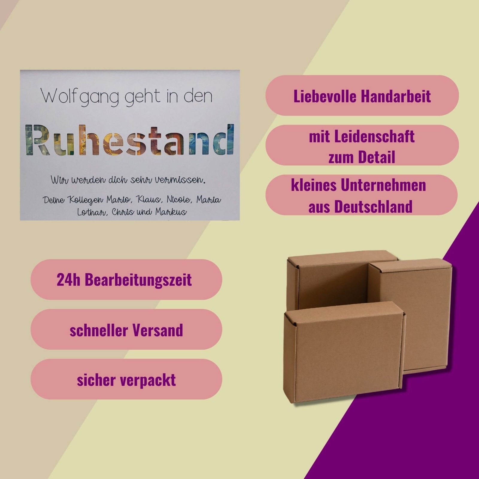 Ein personalisiertes Geldgeschenk zum Abschied, Ruhestand oder Jobwechsel: Tschüss, Kollege 6