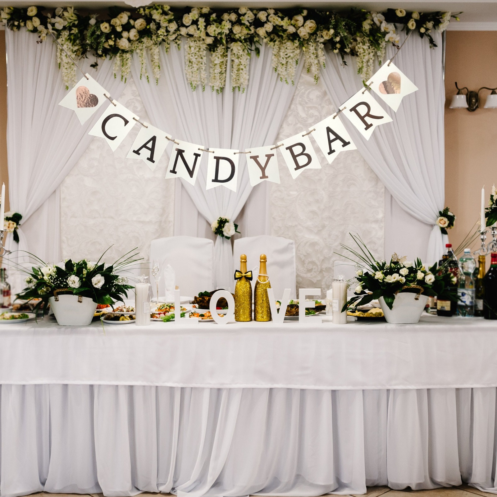 Candy Bar Girlande, Naschbar Girlande, Hochzeitsgirlande, Candybar Schild, Candybar Zubehör,