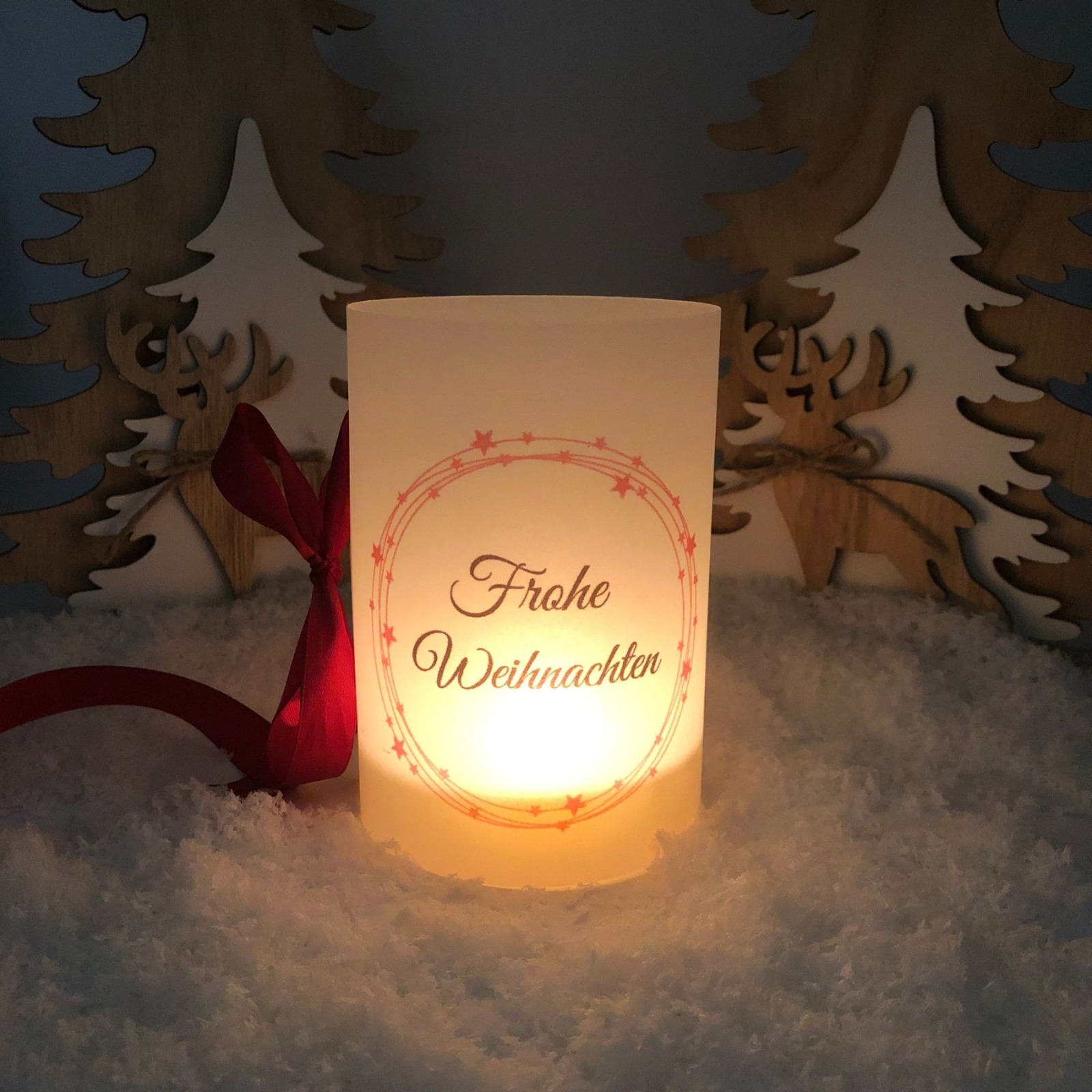 weihnachtliche Lichthülle, Stimmungslicht, Windlicht Weihnachten, festliche Dekoration, Dekoration