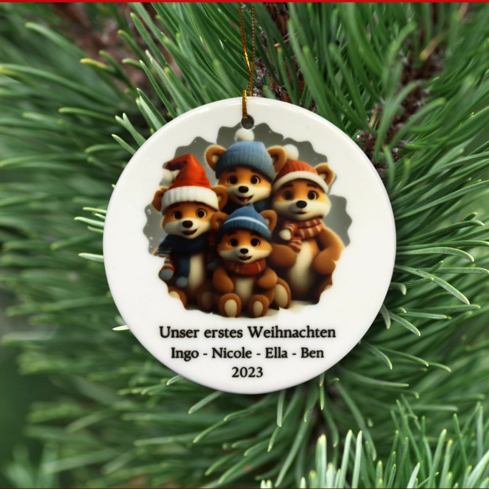 Ornament personalisiert, Weihnachtsdeko Anhänger mit Namen, Geschenk zu Weihnachten inkl.