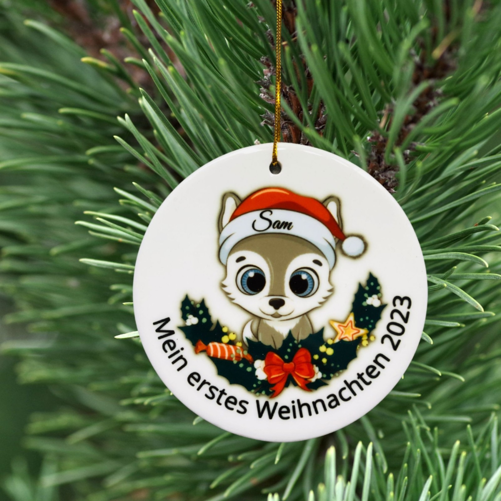 Ornament personalisiert, Weihnachtsdeko Anhänger mit Namen, Geschenk zu Weihnachten inkl.