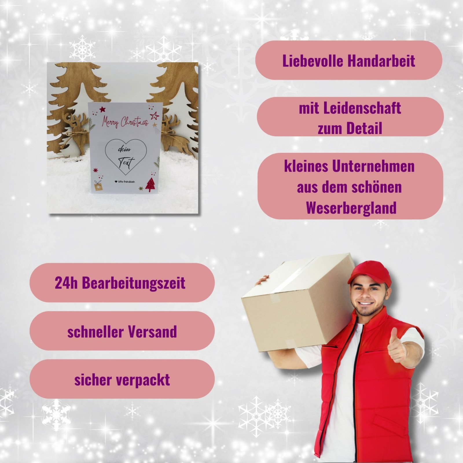 Rubbelkarte Rubellos mit weihnachtlichen Motiv inkl. Kuvert, Kino Gutschein zu Weihnachten