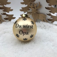 Du wirst Opa, Christbaumkugel aus Glas 8 cm inkl. weihnachtlicher Geschenkbox 3