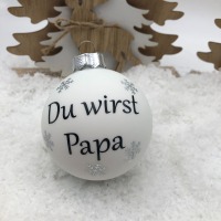 Christbaumkugel 8 cm aus Glas inkl. Geschenkbox, Du wirst Papa, Geschenkidee zu Weihnachten, 4