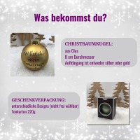 Christbaumkugel 8 cm aus Glas inkl. Geschenkbox, willst du mein Trauzeuge werden, Geschenk für