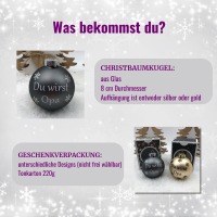 Du wirst Opa, Christbaumkugel aus Glas 8 cm inkl. weihnachtlicher Geschenkbox 5