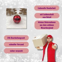 Christbaumkugel 8 cm aus Glas inkl. Geschenkbox, Geschenk für Hundeliebhaber zu Weihnachten 8