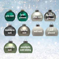 Christbaumkugel personalisiert aus Glas 8 cm mit weihnachtlicher Geschenkbox, Weihnachtskugel mit