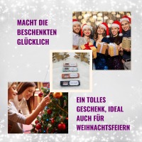 Geschenkverpackung für Schokoladenriegel mit Spruch im 4er Set oder 8er Set mit weihnachtlichem