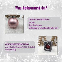 Christbaumkugel 8 cm aus Glas inkl. Geschenkbox, Du wirst Oma, Geschenkidee zu Weihnachten, 5