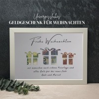 personalisiertes Geldgeschenk Weihnachten, weihnachtliche Geldgeschenkverpackung, Geld nett