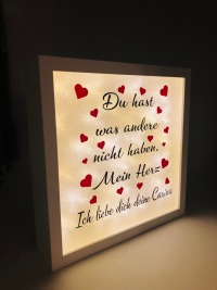 beleuchteter Bilderrahmen, Geschenk Hochzeitstag, ausgefallenen Geschenke zum Jahrestag, ich liebe