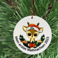 Ornament personalisiert, Weihnachtsdeko Anhänger mit Namen, Geschenk zu Weihnachten inkl.