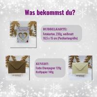 Rubbelkarte Rubellos mit weihnachtlichen Motiv inkl. Kuvert, Kino Gutschein zu Weihnachten